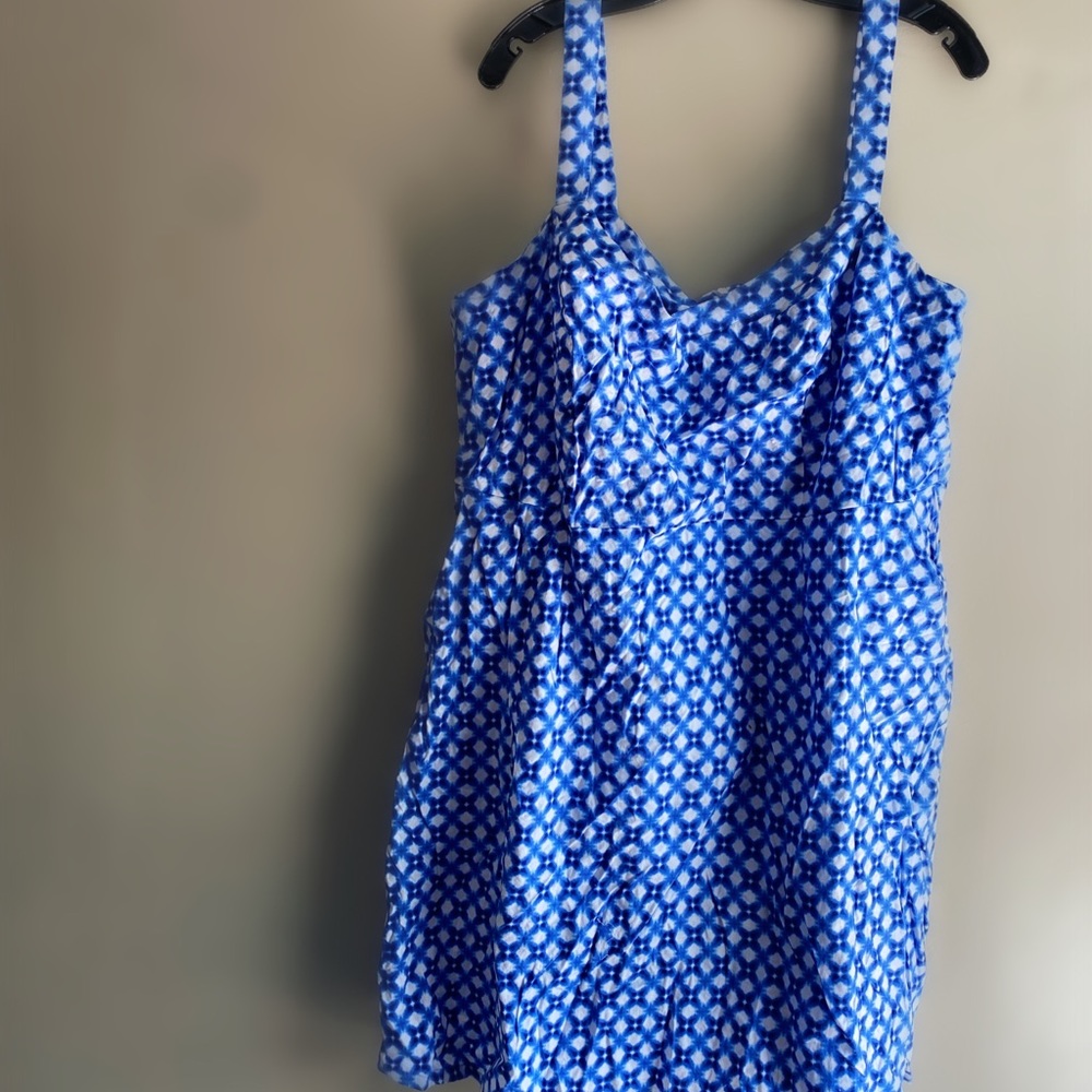 Blue and white